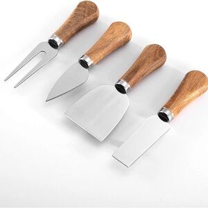 New Wood Handle Cheese Board Set